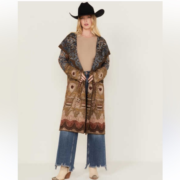 BIYA Johnny Was Women's Metallic Floral Coat - Picture 2 of 6